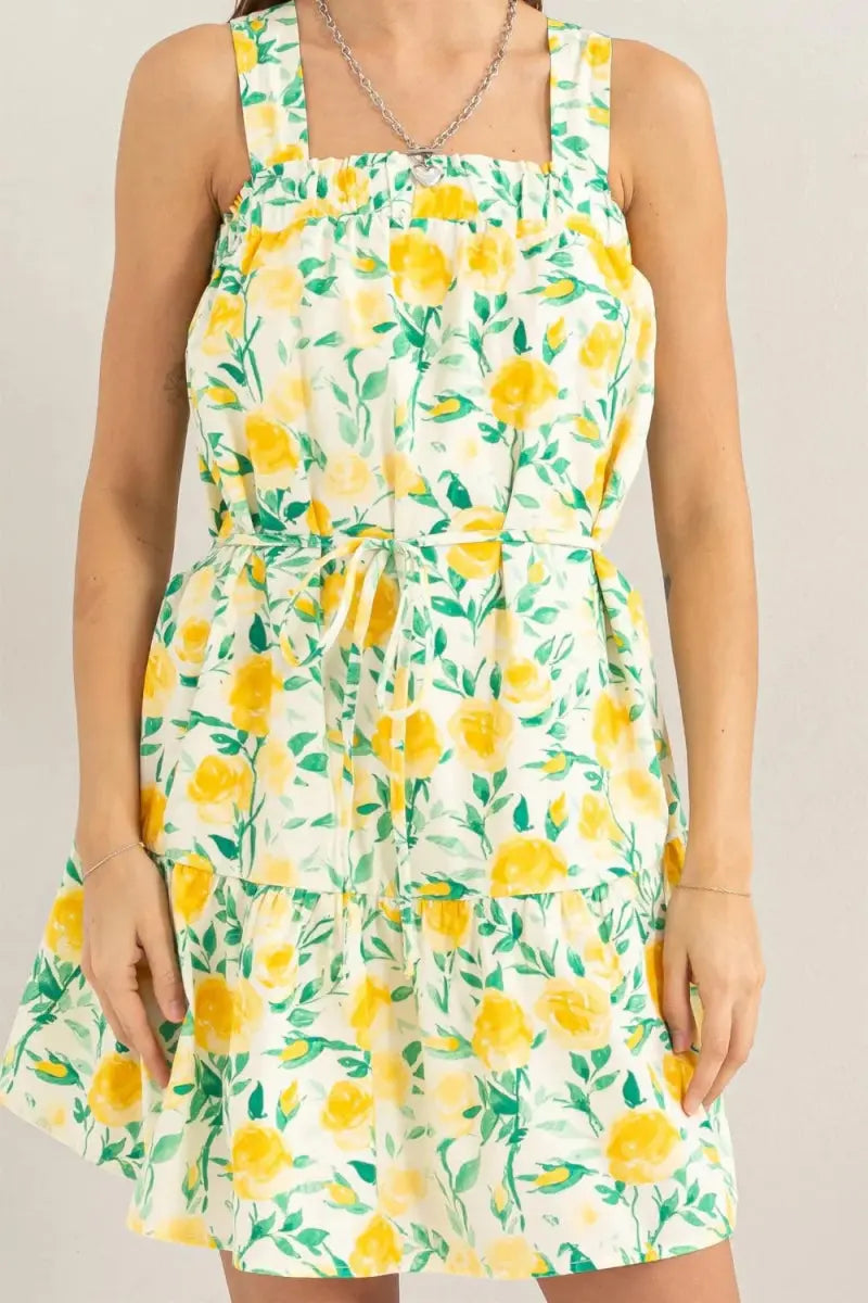 HYFVE Floral Tie Shoulder Mini Dress for Stylish Occasions - Love Salve